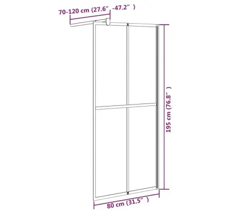 Dušo Sienelė, 80X195cm Tamsus Grūdintas Stiklas