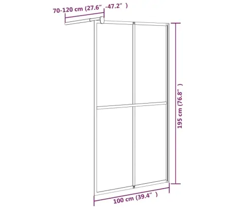 Dušas Siena, 100X195 Cm, Tumšs Rūdītais Stikls Vidaxl