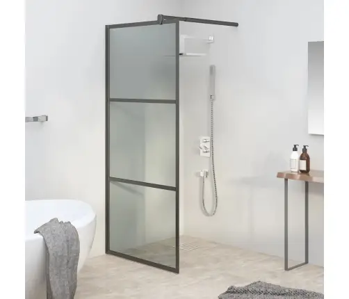 Dušas Siena, 80X195 Cm, Tumšs Esg Stikls, Melna Vidaxl