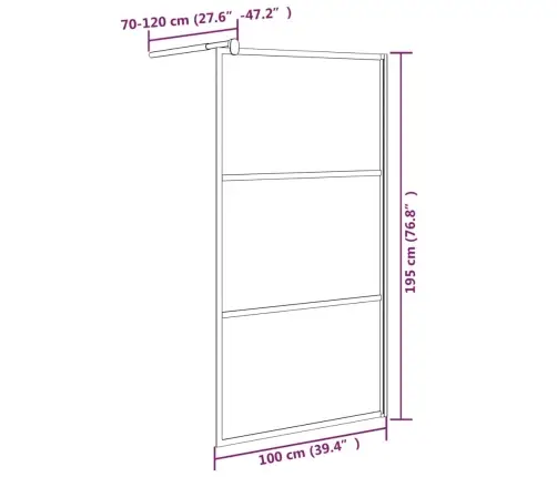 Dušinurga Sein, 100 X 195 Cm Tume Esg-Klaas, Must