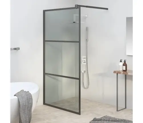 Dušas Siena, 115X195 Cm, Tumšs Esg Stikls, Melna Vidaxl