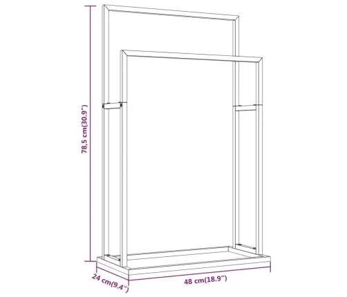 Dvieļu Statīvs, Balts, 48X24X78,5 Cm, Dzelzs Vidaxl