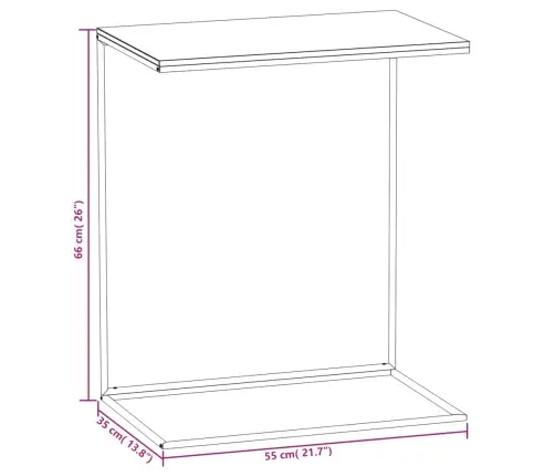Galdiņš, 55X35X66 Cm, Inženierijas Koks, Balts Vidaxl