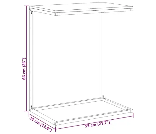 Šoninis Staliukas, Baltos Spalvos, 55X35X66cm Mediena