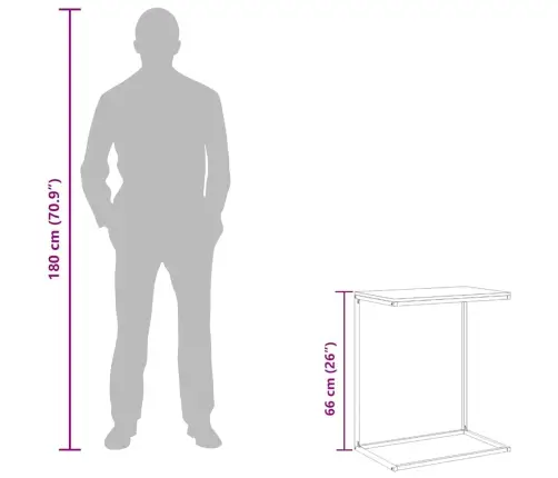 Šoninis Staliukas, Baltos Spalvos, 55X35X66cm Mediena
