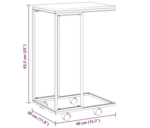 Lisalaud Ratastega, Must, 40 X 30 X 63,5 cm Tehispuit