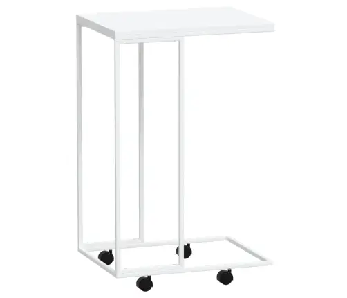 Galdiņš Ar Riteņiem, Balts, 40X30X63,5 Cm, Inženierijas Koks Vidaxl