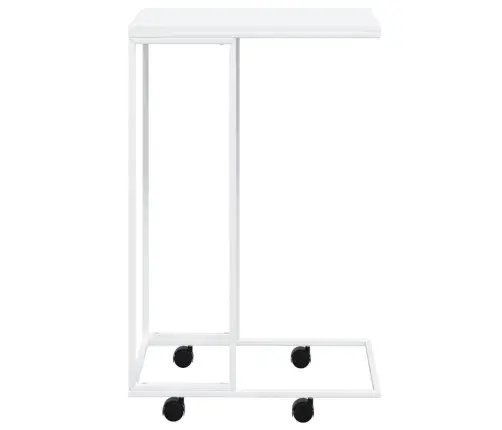Galdiņš Ar Riteņiem, Balts, 40X30X63,5 Cm, Inženierijas Koks Vidaxl