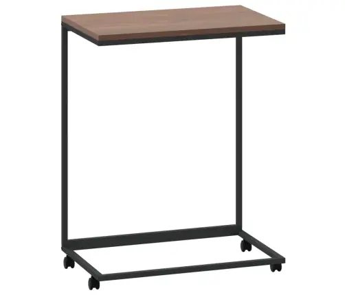 Galdiņš Ar Riteņiem, 55X35X70 Cm, Inženierijas Koks, Melns Vidaxl