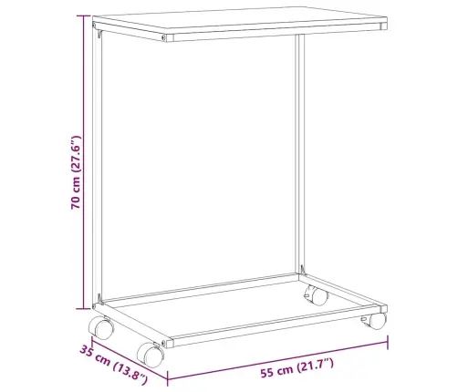 Lisalaud Ratastega, Must, 55 X 35 X 70 cm Tehispuit