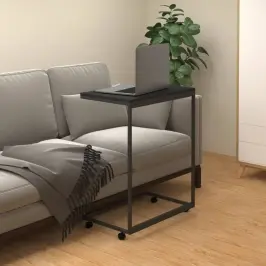 Galdiņš Ar Riteņiem, 55X35X70 Cm, Inženierijas Koks, Melns Vidaxl