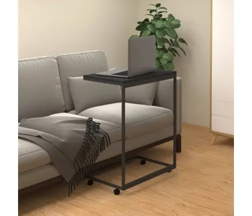 Šoninis Staliukas Su Ratukais, Juodas, 55X35X70cm Mediena Šoninis Staliukas Su Ratukais, Juodas, 55X35X70cm Mediena