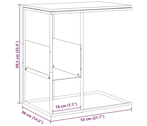 Galdiņš, Melns, 55X36X59,5 Cm, Inženierijas Koks Vidaxl