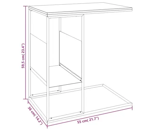 Galdiņš, Melns, 55X36X59,5 Cm, Inženierijas Koks Vidaxl