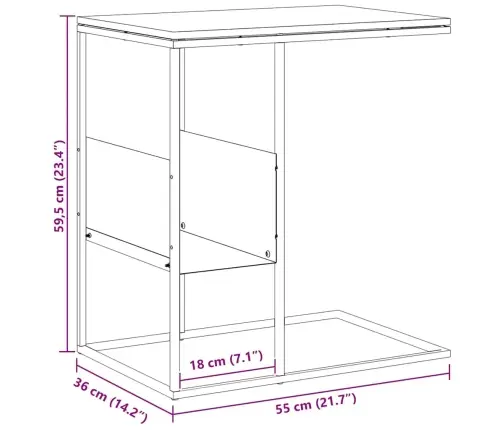 Galdiņš, Balts, 55X36X59,5 Cm, Inženierijas Koks Vidaxl