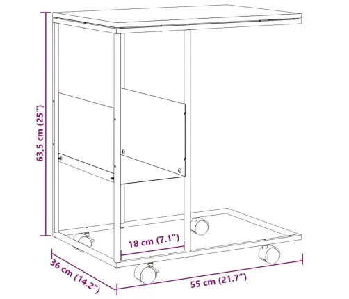 Lisalaud Ratastega, Must, 55 X 36 X 63,5 cm Tehispuit