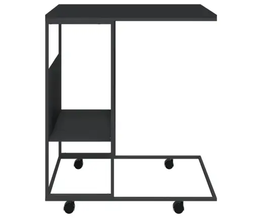 Galdiņš Ar Riteņiem, 55X36X63,5 Cm, Inženierijas Koks, Melns Vidaxl