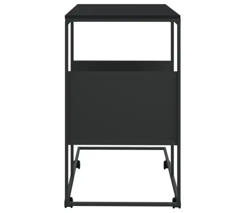 Galdiņš Ar Riteņiem, 55X36X63,5 Cm, Inženierijas Koks, Melns Vidaxl