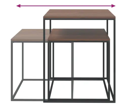 Kafijas Galdiņi, 2 Gab., Inženierijas Koks Un Metāls Vidaxl Kafijas Galdiņi, 2 Gab., Inženierijas Koks Un Metāls Vidaxl