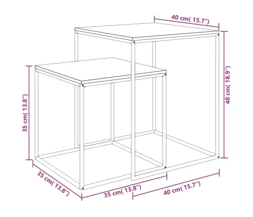 Kafijas Galdiņi, 2 Gab., Inženierijas Koks Un Metāls Vidaxl Kafijas Galdiņi, 2 Gab., Inženierijas Koks Un Metāls Vidaxl