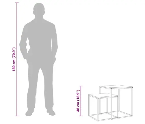 Kohvilaua Komplekt 2 Tk, Tehispuit Ja Metall