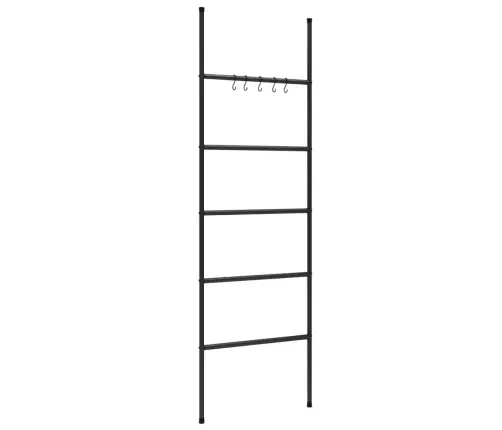 Dvieļu Pakaramais, 5 Līmeņi, Melns, 58X175 Cm, Dzelzs Vidaxl