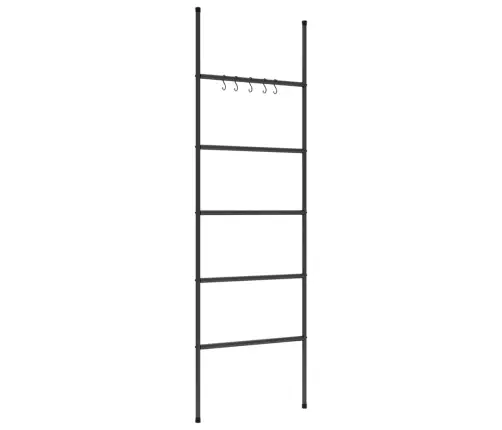 Dvieļu Pakaramais, 5 Līmeņi, Melns, 58X175 Cm, Dzelzs Vidaxl