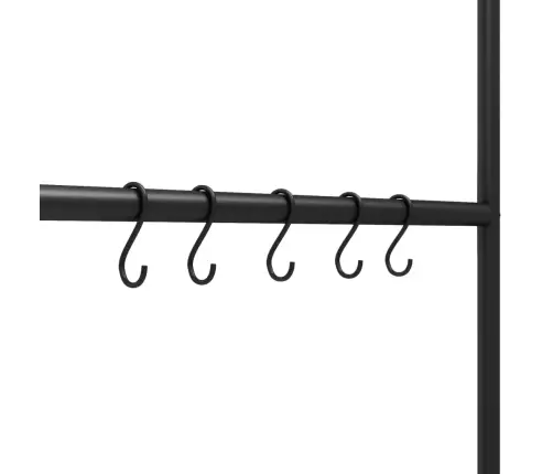 Dvieļu Pakaramais, 5 Līmeņi, Melns, 58X175 Cm, Dzelzs Vidaxl