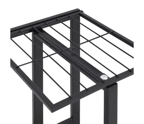 Puķu Statīvs Ar Riteņiem, 4 Līmeņi, 44X23X80 Cm, Melns, Dzelzs Vidaxl