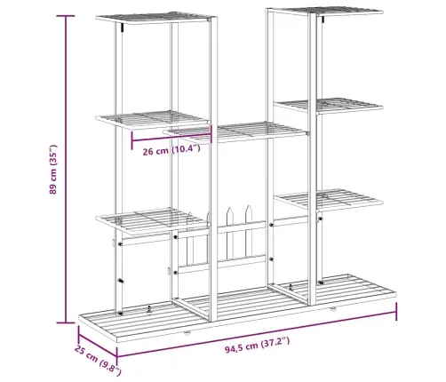Lillealus, 94,5X25X89 cm Must, Raud
