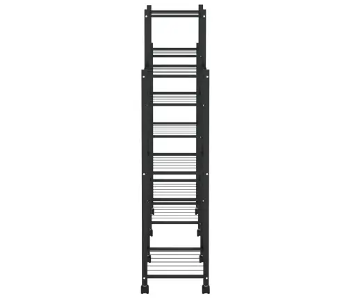 Puķu Statīvs Ar Riteņiem, 83X25X103,5 Cm, Melns, Dzelzs Vidaxl Puķu Statīvs Ar Riteņiem, 83X25X103,5 Cm, Melns, Dzelzs Vidaxl