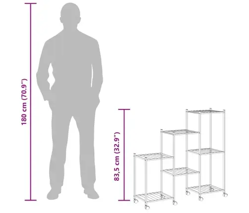 Lillealus Ratastel, 83 X 25 X 83,5 cm Must, Raud