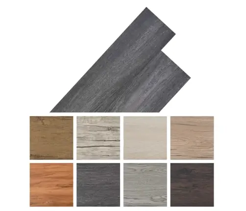 Grīdas Dēļi, Pašlīmējoši, 2,51 M², 2 Mm, Pvc, Melni Ar Baltu Vidaxl