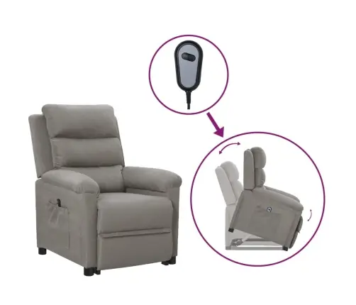 Atsistojantis Krėslas, Šviesiai Pilkos Spalvos, Audinys