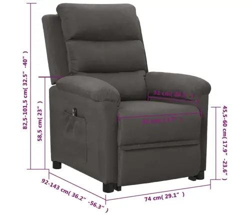 Püsti Tõusmist Toetav Tugitool, Tumehall, Kangas