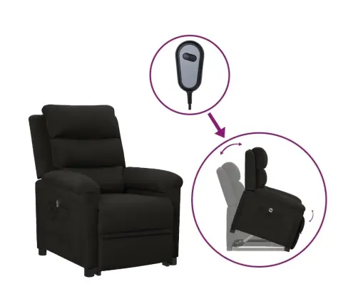 Atpūtas Krēsls, Paceļams, Melns Audums Vidaxl