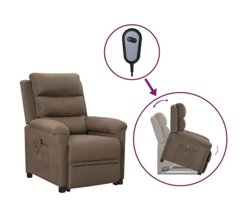 Püsti Tõusmist Toetav Tugitool, Pruunikashall, Kangas