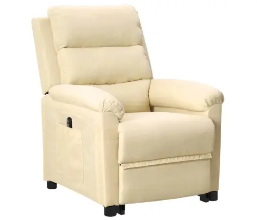 Atpūtas Krēsls, Paceļams, Krēmkrāsas Audums Vidaxl