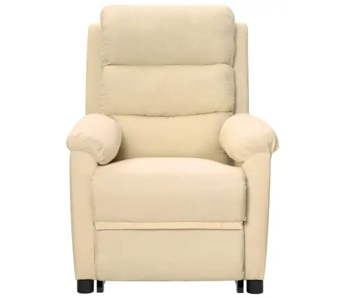 Atpūtas Krēsls, Paceļams, Krēmkrāsas Audums Vidaxl