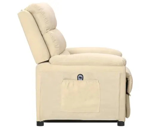 Atpūtas Krēsls, Paceļams, Krēmkrāsas Audums Vidaxl