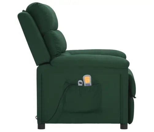 Atsistojantis Masažinis Krėslas, Tamsiai Žalias, Audinys