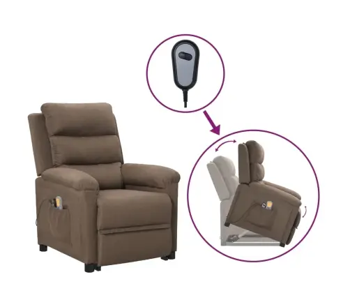 Püstitõusmist Toetav Massaažitool, Pruunikashall, Kangas