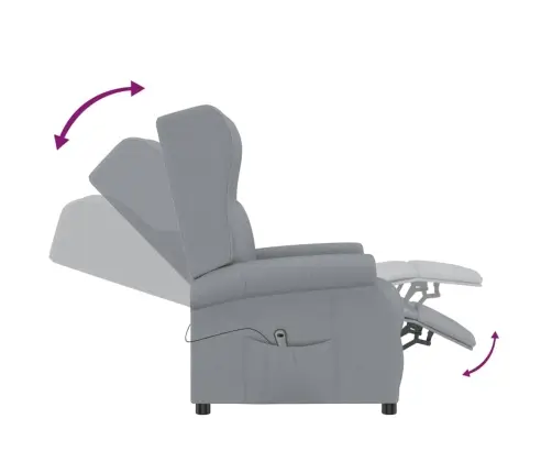 Elektrisks Atpūtas Krēsls, Atgāžams, Gaiši Pelēks Audums Vidaxl