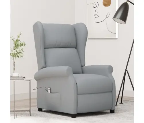 Elektrisks Atpūtas Krēsls, Atgāžams, Gaiši Pelēks Audums Vidaxl