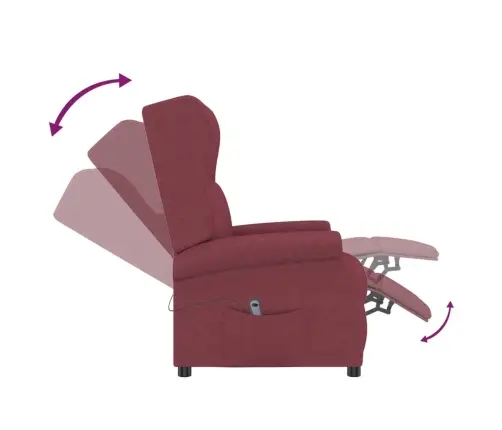 Elektrisks Atpūtas Krēsls, Vīnsarkans, Audums Vidaxl