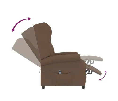 Elektrisks Atpūtas Krēsls, Atgāžams, Brūns, Audums Vidaxl