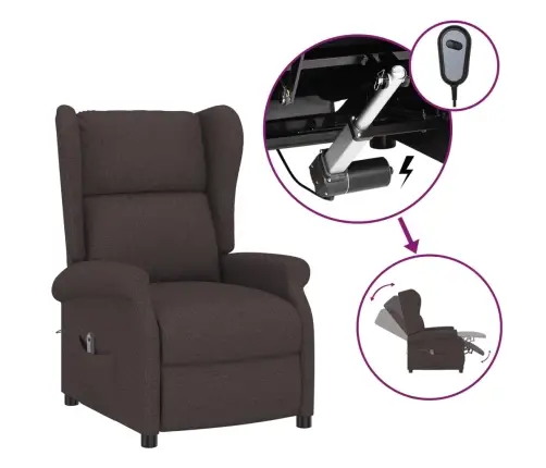 Elektriline Reguleeritav Tugitool, Tumepruun, Kangas