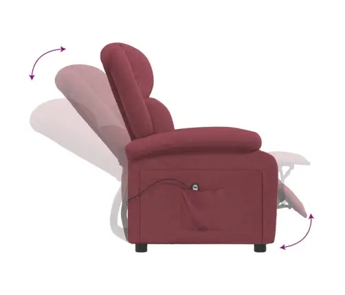 Elektrisks Atpūtas Krēsls, Atgāžams, Vīnsarkans Audums Vidaxl