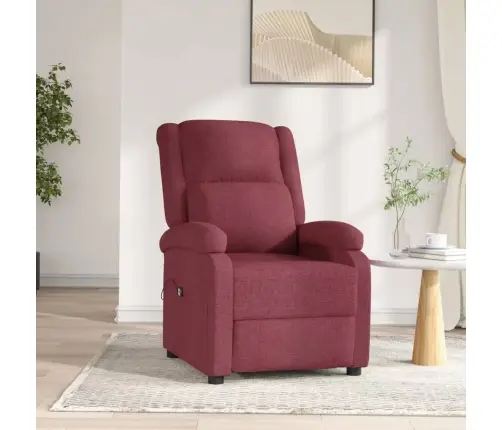Elektrisks Atpūtas Krēsls, Atgāžams, Vīnsarkans Audums Vidaxl
