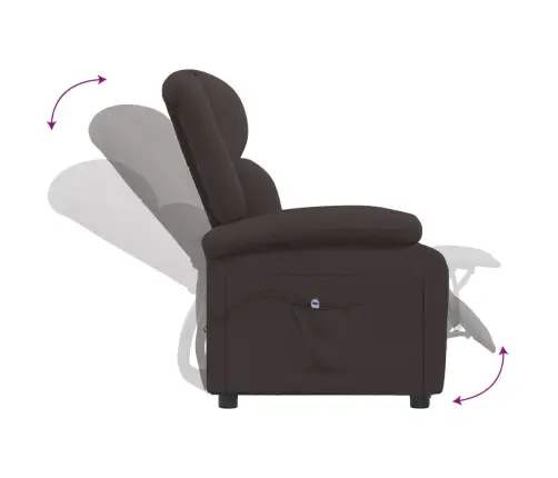 Elektrisks Atpūtas Krēsls, Atgāžams, Tumši Brūns Audums Vidaxl